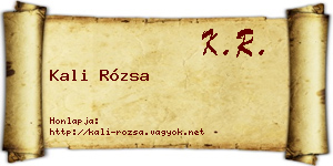 Kali Rózsa névjegykártya